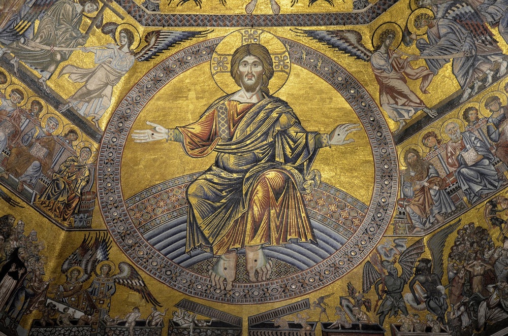 Christus Pantokrator aus der Kuppel des Baptisteriums San Giovanni in Florenz. 